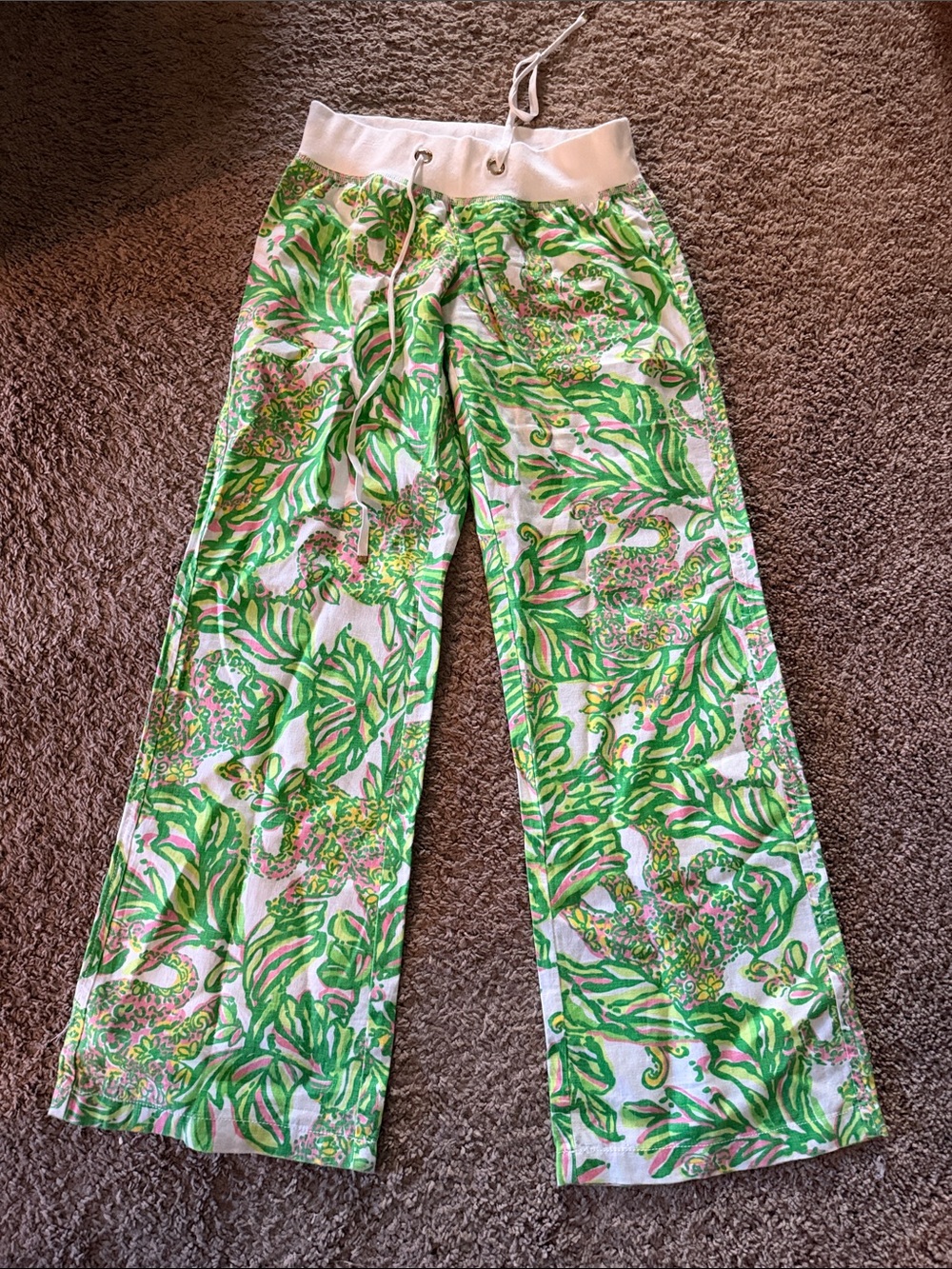 Lily Pulitzer Pink Elephant Linen Beach Pants  Size Small